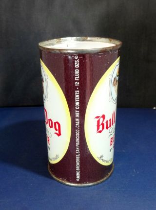 BULL DOG 45 - 21 Vintage Flat Top Beer Can White Top 2