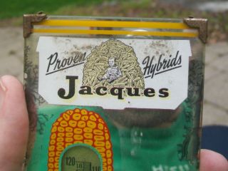 VINTAGE JACQUES HYBRIDS CORN SEED FARM ADVERTISING THERMOMETER 3