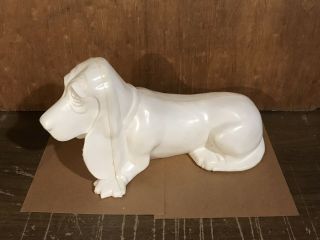 Vintage Basset Hound Bloodhound Hard Plastic Celluloid Unpainted Union Products