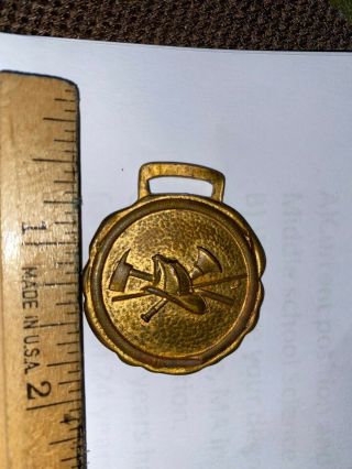 Vintage Medal Or Watch Fob Firefigther Firefighting Helmet Etc