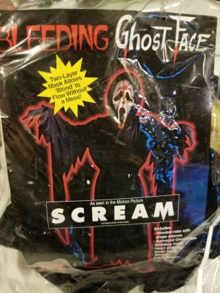 Vintage Bleeding Ghostface Scream Halloween Mask Costume Fun World Easter Unlim.