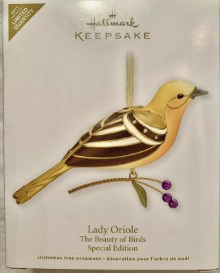 2011 Hallmark Keepsake Lady Oriole Beauty Of Birds Special Edition Ornament