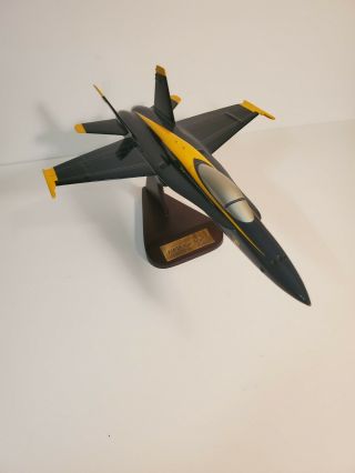 Us Navy Blue Angels F/a - 18 Hornet Wood Desk Model 1:48 Scale