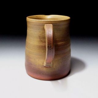 @MN41: Vintage Japanese Pottery Water Pot,  Bizen ware,  Height 6 inches 3