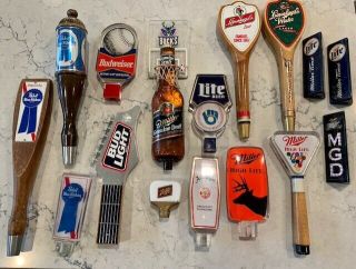 Vintage Beer Tap Handles Knobs - Miller,  Budweiser,  Bud Light,  Pabst,  Schlitz