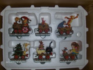 Winnie The Pooh Christmas Train Danbury Mint: 6 Pc Set Disney