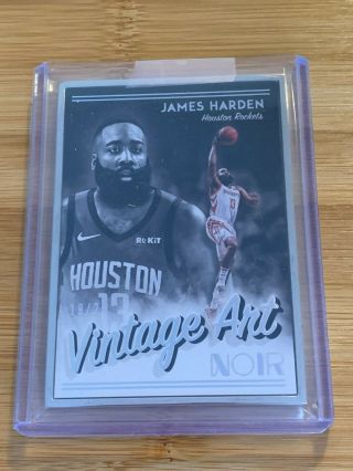 James Harden 2018 - 19 Noir Vintage Art Silver Metal Frame 19/25 Houston Rockets
