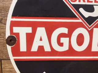 Vintage Skelly Tagolene Gasoline Motor Oil Sign Gas Station Sign 3