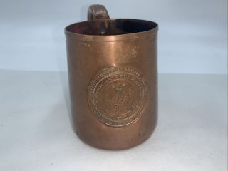 1933 Worlds Fair Solid Copper Mug American Federation Of Musicians Chicago