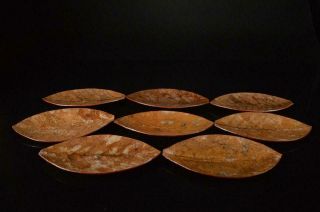 X55: Japanese Wooden Leaf - Shaped Tea Cup Tray Saucer Chataku Bundle