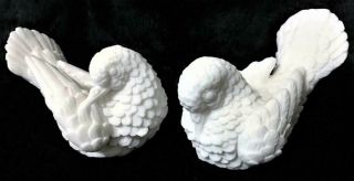 Sculpted Alabaster “doves Of Peace” By A.  Santini,  Italy (thirte3n)