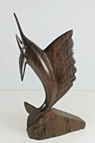 Hand Carved Large Ironwood Sail Fish Art Figure Sculpture.  13.  25 " Tall.