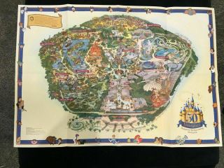Disney 2005 50th Anniversary Disneyland Wall Map - - Omc