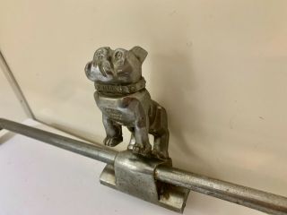 Vintage Mack Truck Bulldog Hood Ornament Dog Emblem Patent 87931 Attached To Bar
