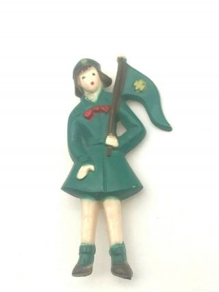 Rare Figural Plastic Pin Flag 1950s Intermediate Girl Scout Leader Gift Combine