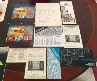 Rare Vintage Cartrivision Video Tape Recorder Brochures,  Manuals,  Program Lists