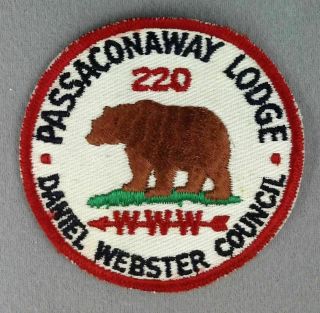 Oa Passaconaway Lodge 220 R2 1950s Issue Daniel Webster Council Nh [ht294]
