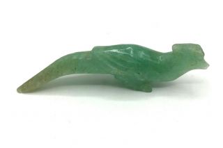 Vintage Miniature Light Green Jade Pheasant Bird Hand Carved Figurine