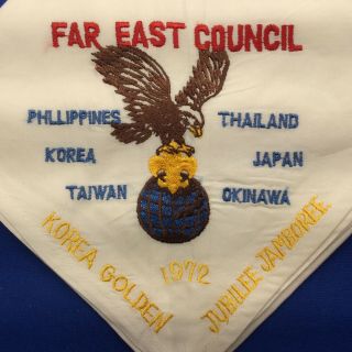 Boy Scout 1972 Far East Council Korea Jamboree Embroidered Neckerchief