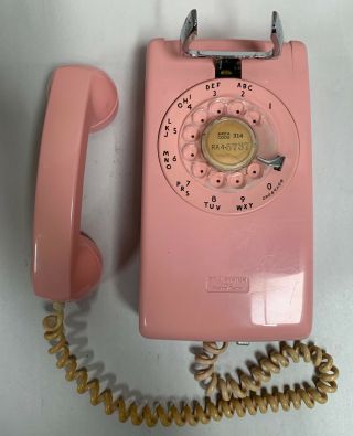 Vtg Modern Eames Era Pink Western Electric Model 554 Telephone Dated 10/63 (a22)