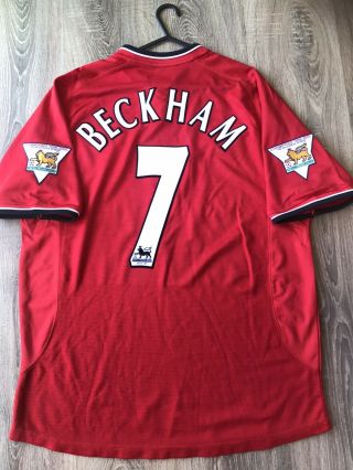 Manchester United Vintage 2000/02 Home Shirt Adults (l) 7 Beckham