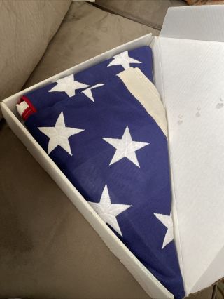 U.  S.  Flag Cotton Bunting Veteran Usa Funeral Casket Interment Flagsource Box