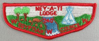 Oa Ney - A - Ti Lodge 240 S1 Flap Red Bdr.  Egyptian Council [tk - 932]