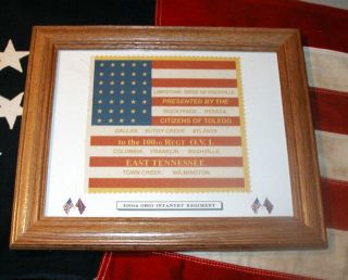 34 Star American Civil War Flag.  100th Ohio Infantry