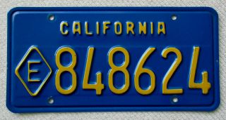 California (blue Base) State Exempt " Diamond E " License Plate,  Expired