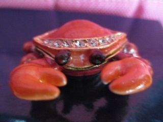 61147 Ruby The Red Crab Jeweled & Enamel Trinket Box Boutique Miniature