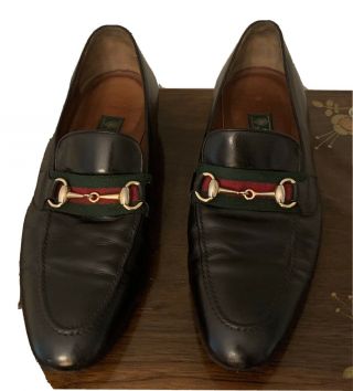 Vintage Mens Gucci Horsebit Leather Loafer Size 9 1/2