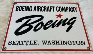Vintage Boeing Aircraft Company Porcelain Sign Gas Station Pump Motor Oil