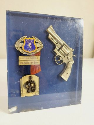 Us Police Medal Nassau County York Pba Pistol Match Vintage 1975 Undercover