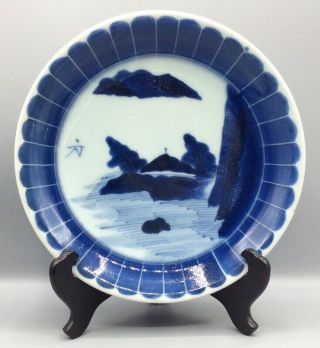 Antique Japanese Blue And White Plate A