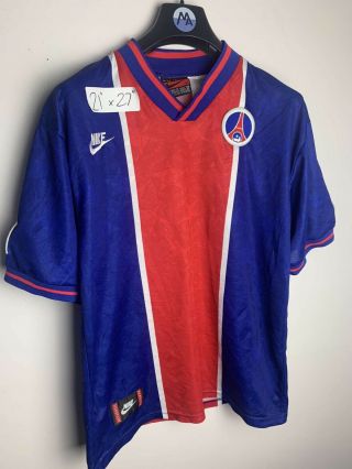 Vintage 1995 Psg Paris Saint Germain Home Football Kit Shirt Nike