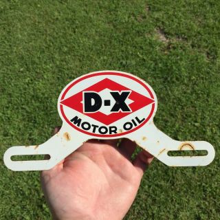 Metal D - X Motor Oil Gas License Plate Topper Sign