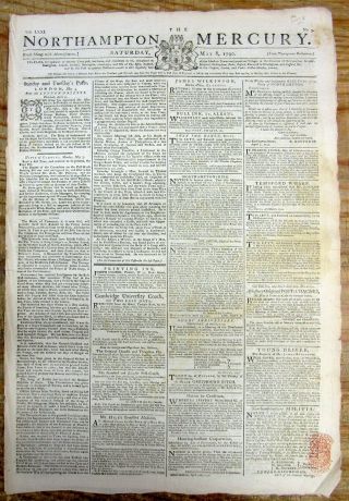 1790 newspaper w monetary costs AMERICAN REVOLUTIONARY WAR French & Indian War, 2