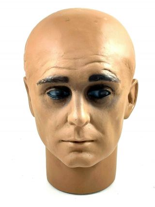 Vintage Male Mannequin Head Display Full Features Creepy Eyes Head No.  1