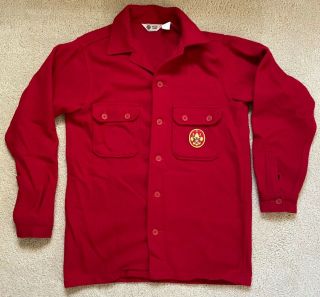 Bsa Boy Scouts Official Red Wool Jacket Mens Size 42 Long Version
