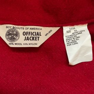 BSA Boy Scouts Official Red Wool Jacket Mens Size 42 Long Version 2