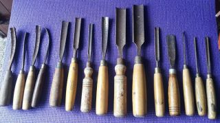 Vintage Marples,  Ward And Other Wood Carving Chisels