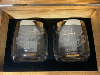 HARLEY DAVIDSON WHISKEY DRINK GLASSE ICE CUBE TRAY HARLEY BOX WILLIAMSPORT PA 2