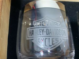 HARLEY DAVIDSON WHISKEY DRINK GLASSE ICE CUBE TRAY HARLEY BOX WILLIAMSPORT PA 3