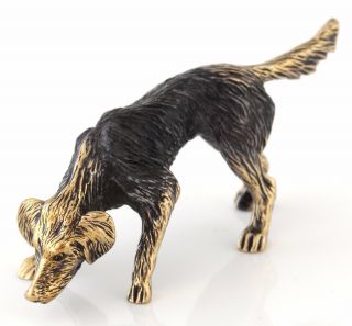 Irish Setter Brass Dog Sculpture Miniature Figurine Russian Souvenir 1 7/8 "