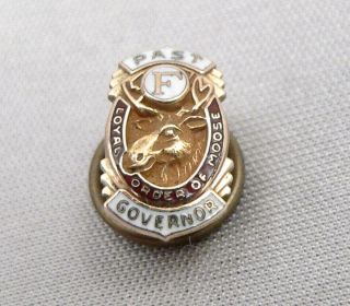 Vintage Loom Loyal Order Of Moose Fraternal Governor Lapel Pin Enamel 10k Gold