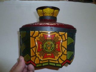 C 1970s U.  S.  Veterans Of Foreign Wars Vfw Seal Faux Tiffany Lampshade