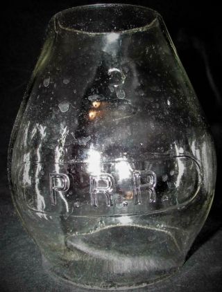 Vintage 5 3/8 " Pennsylvania Railroad Prr Lantern Globe Clear Glass Embossed Cnx