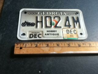 License Plate Tag Vintage Georgia Hobby Antique Hd24m 2010 Motorcycle Rustic Usa