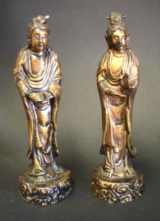 19th Century Chinese Bronze Figures Of Buddhistic Deities