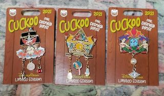 Disney Pins Cuckoo For Disney Pins Set Of 3 Tiki Pirates Ariel Limited Edition